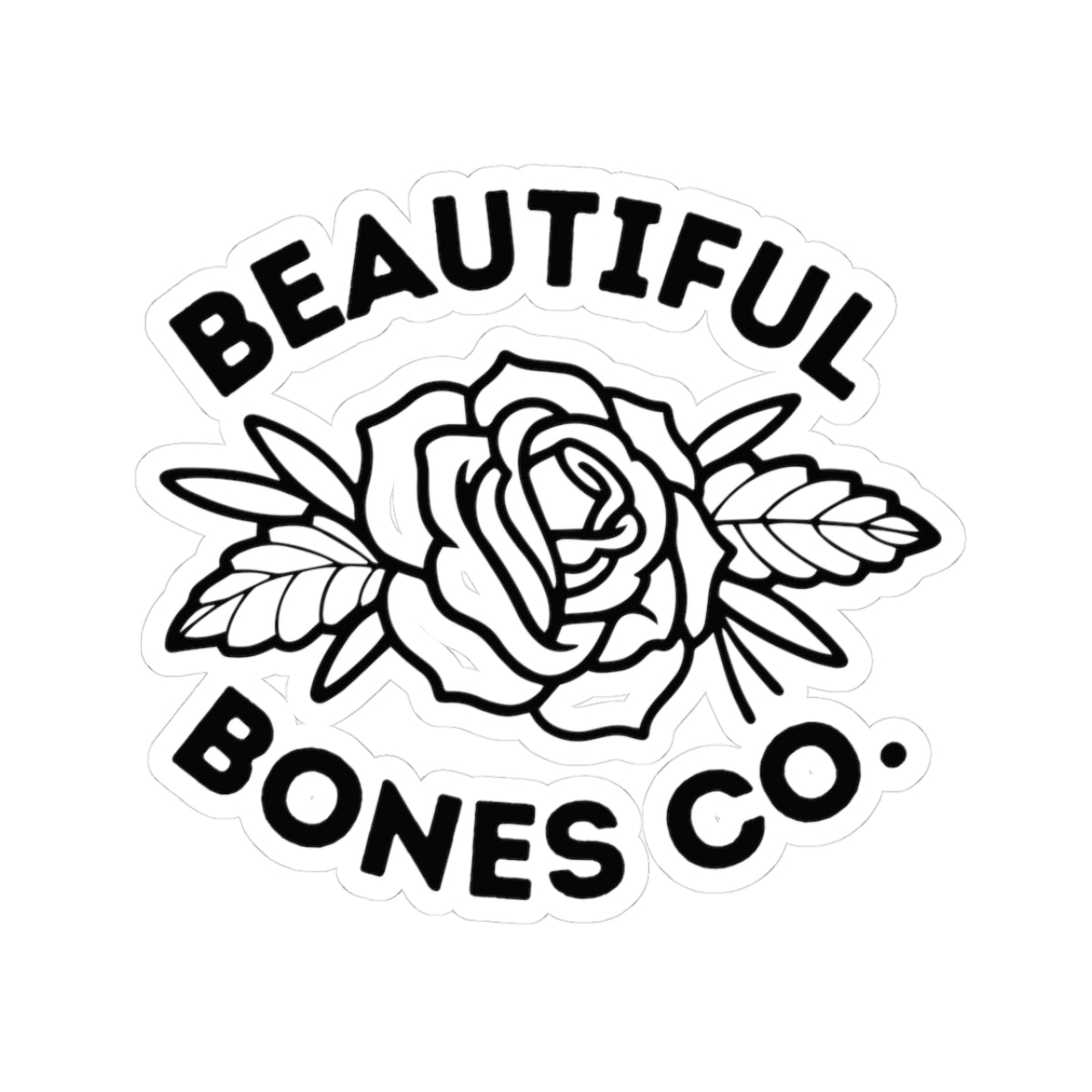 Beautiful Bones Co. Rose Logo Sticker